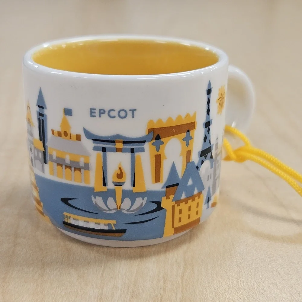 Starbucks Disney Parks You Are Here EPCOT 2 oz Mini Mug Ornament Christmas